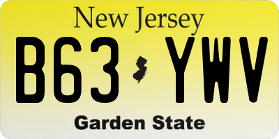 NJ license plate B63YWV