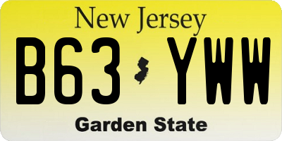NJ license plate B63YWW