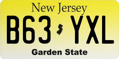 NJ license plate B63YXL