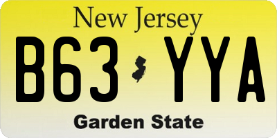 NJ license plate B63YYA