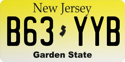 NJ license plate B63YYB