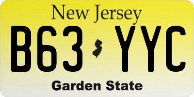 NJ license plate B63YYC