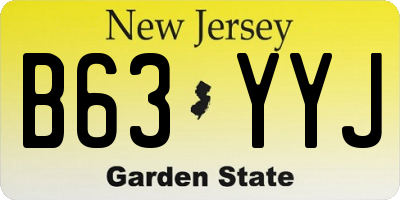 NJ license plate B63YYJ