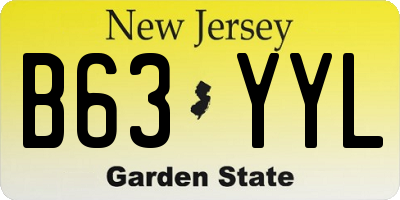 NJ license plate B63YYL