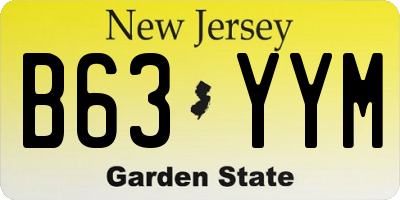 NJ license plate B63YYM
