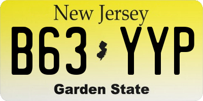 NJ license plate B63YYP