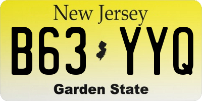 NJ license plate B63YYQ