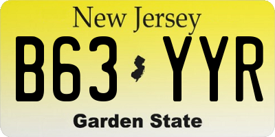 NJ license plate B63YYR