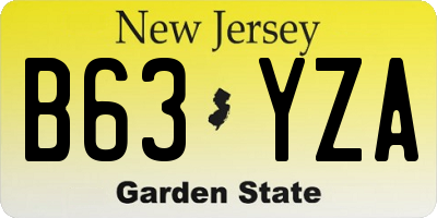 NJ license plate B63YZA
