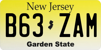 NJ license plate B63ZAM