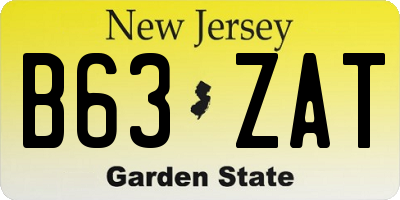 NJ license plate B63ZAT