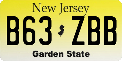 NJ license plate B63ZBB