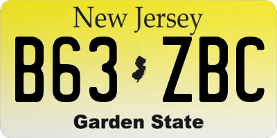 NJ license plate B63ZBC