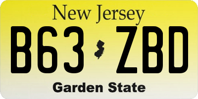 NJ license plate B63ZBD