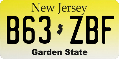 NJ license plate B63ZBF