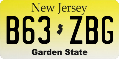 NJ license plate B63ZBG