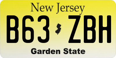 NJ license plate B63ZBH