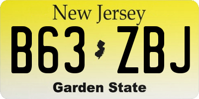 NJ license plate B63ZBJ
