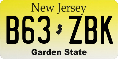NJ license plate B63ZBK