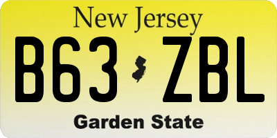 NJ license plate B63ZBL
