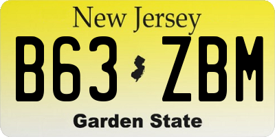 NJ license plate B63ZBM