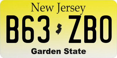 NJ license plate B63ZBO