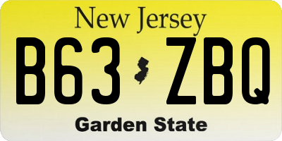 NJ license plate B63ZBQ