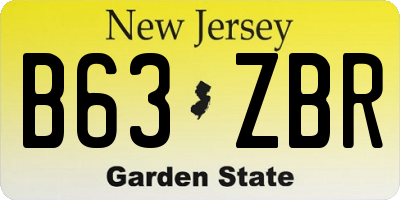 NJ license plate B63ZBR