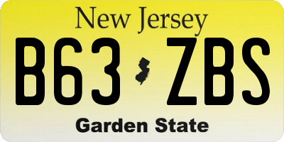 NJ license plate B63ZBS