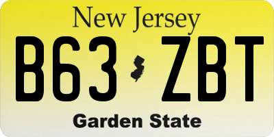 NJ license plate B63ZBT