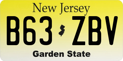 NJ license plate B63ZBV