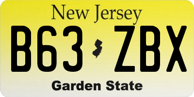NJ license plate B63ZBX