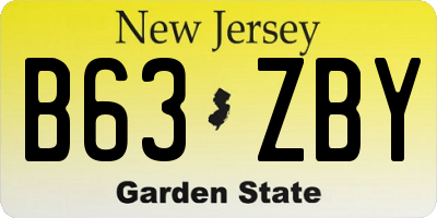 NJ license plate B63ZBY