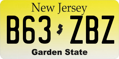 NJ license plate B63ZBZ