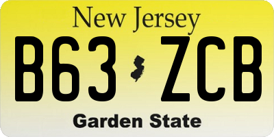 NJ license plate B63ZCB
