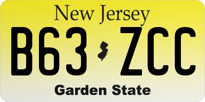 NJ license plate B63ZCC