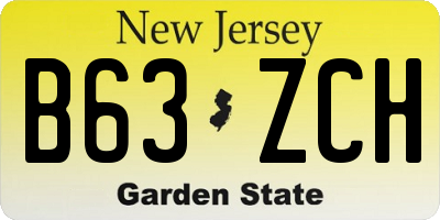 NJ license plate B63ZCH