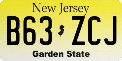 NJ license plate B63ZCJ