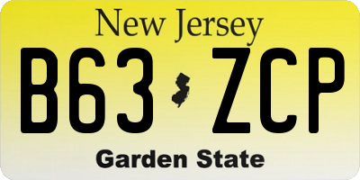 NJ license plate B63ZCP