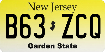 NJ license plate B63ZCQ