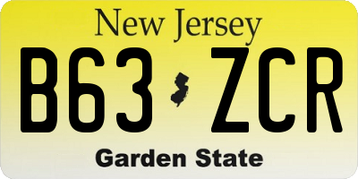 NJ license plate B63ZCR