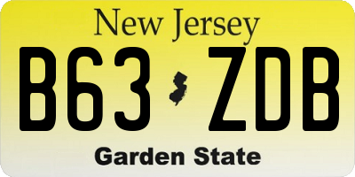 NJ license plate B63ZDB