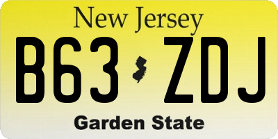 NJ license plate B63ZDJ
