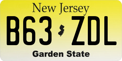 NJ license plate B63ZDL