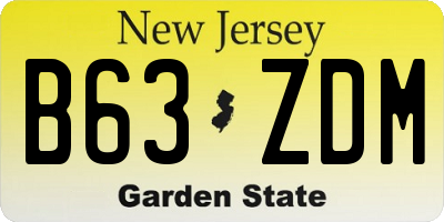 NJ license plate B63ZDM