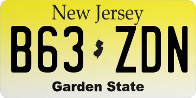 NJ license plate B63ZDN