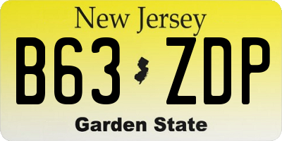 NJ license plate B63ZDP
