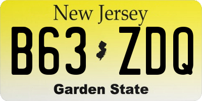 NJ license plate B63ZDQ