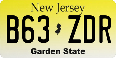 NJ license plate B63ZDR