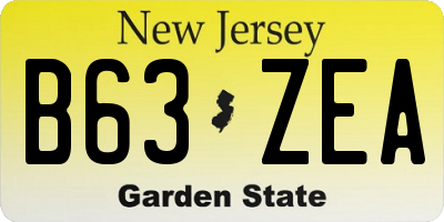 NJ license plate B63ZEA